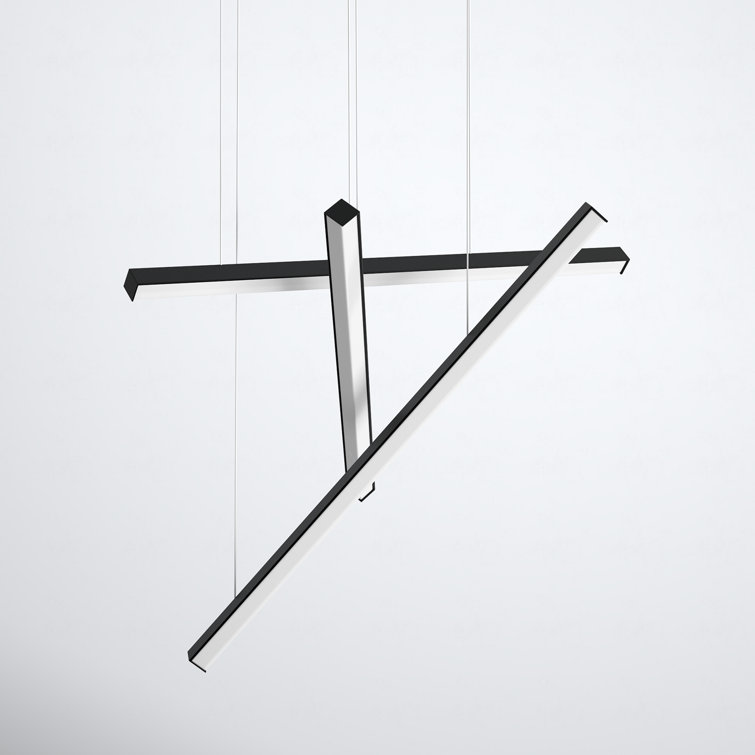 Natick Black Aluminum 3-Light LED Cluster Pendant