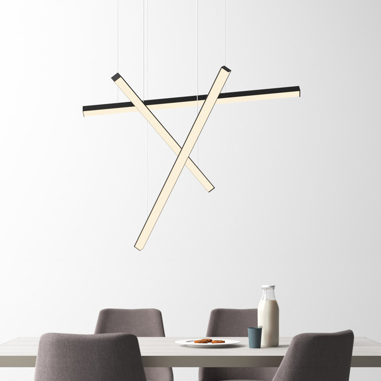 Natick Black Aluminum 3-Light LED Cluster Pendant