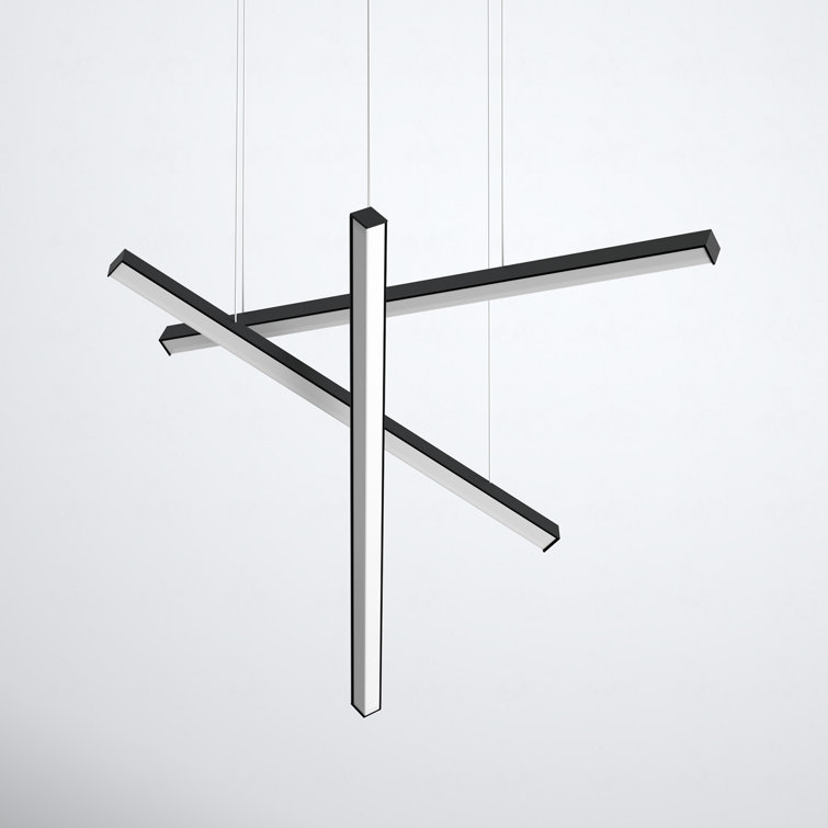 Natick Black Aluminum 3-Light LED Cluster Pendant