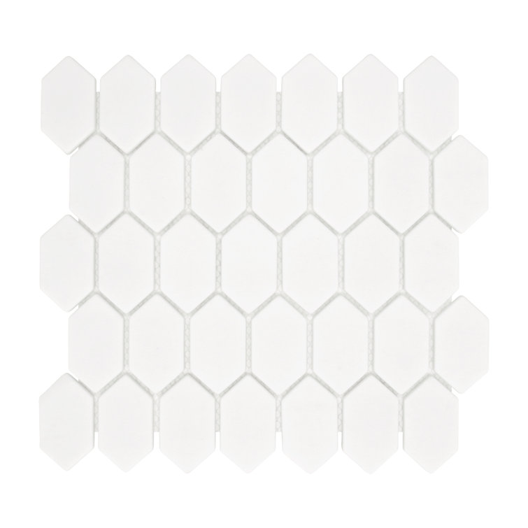 White Hexagonal Matte Glass Mosaic Tile Sheets