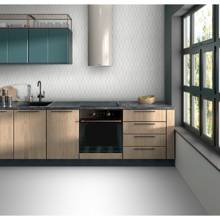 White Hexagonal Matte Glass Mosaic Tile Sheets