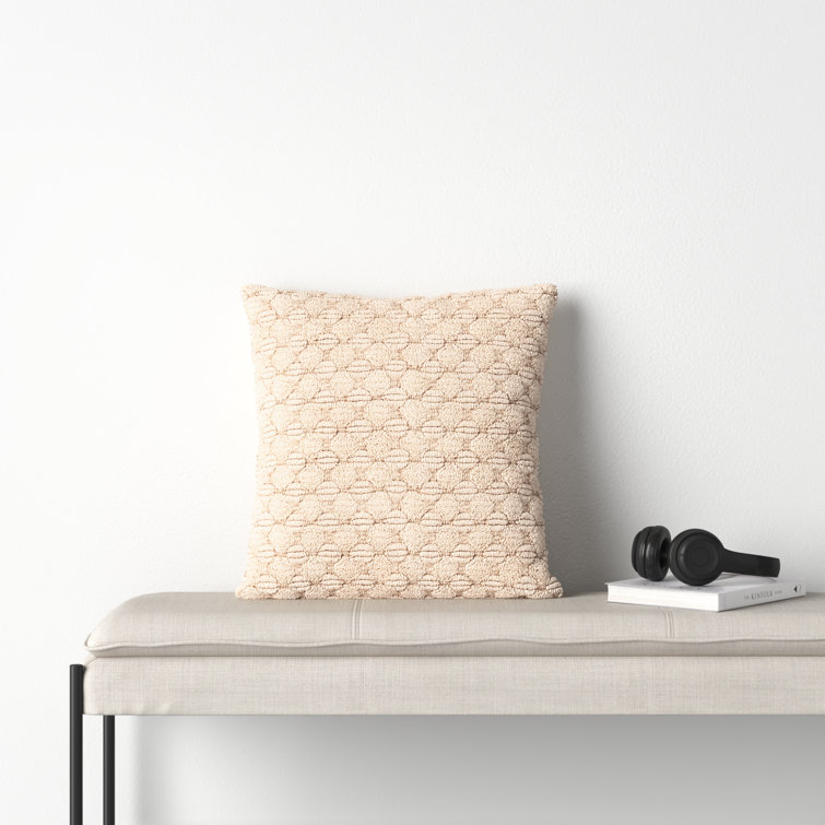 Natural Cotton Textured 20" Throw Pillow