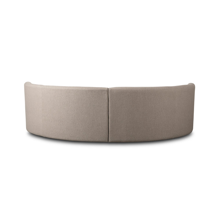 Taupe Performance Fabric Curved Dining Banquette Bench