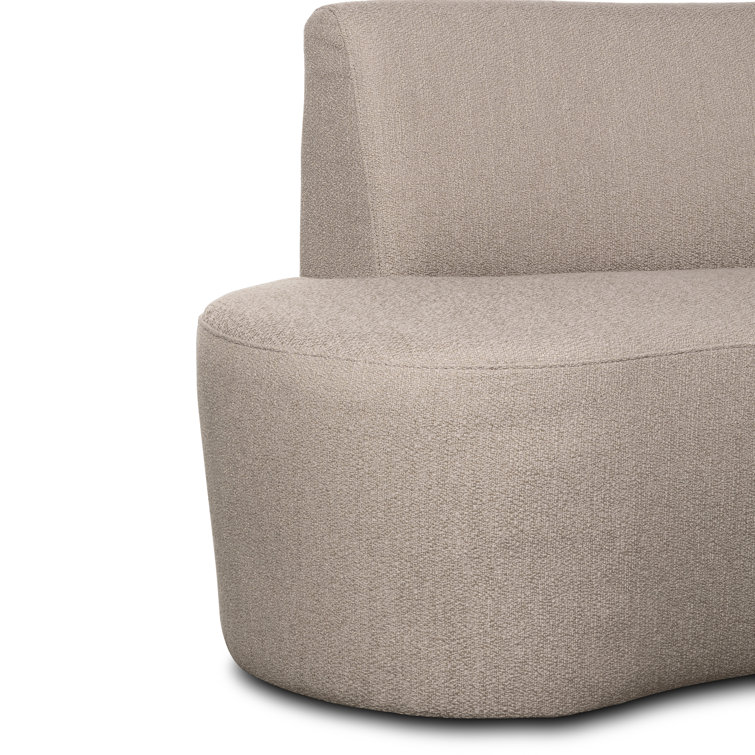 Taupe Performance Fabric Curved Dining Banquette Bench