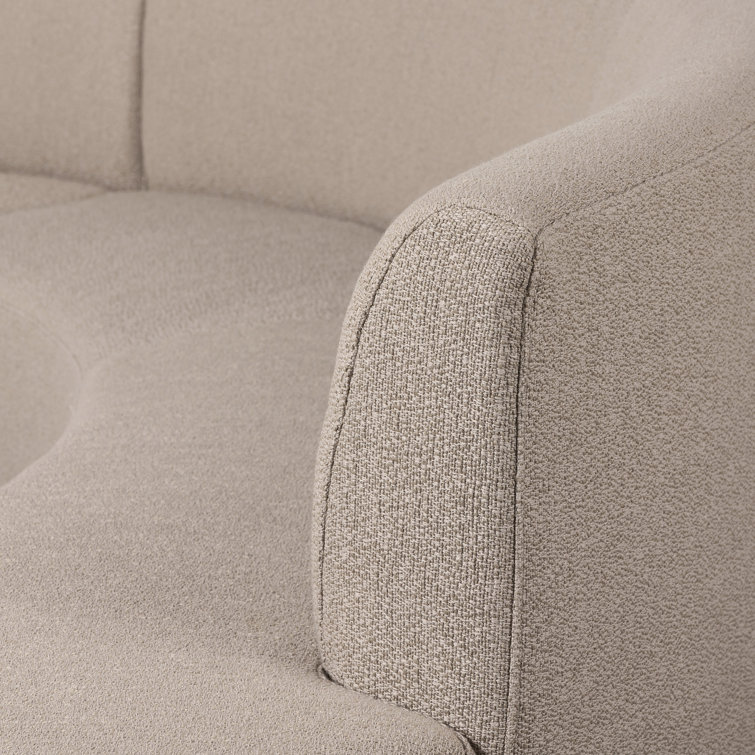 Taupe Performance Fabric Curved Dining Banquette Bench