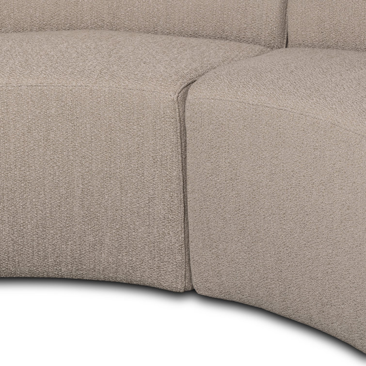 Taupe Performance Fabric Curved Dining Banquette Bench