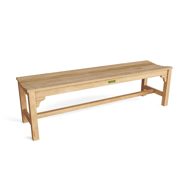 Hampton 63" Natural Teak Outdoor Backless Bench