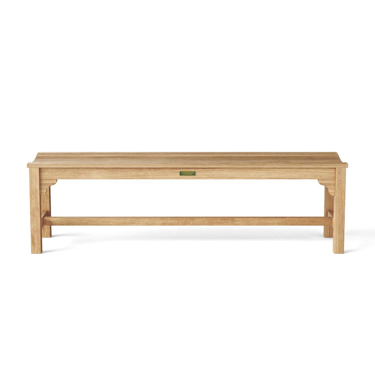 Hampton 63" Natural Teak Outdoor Backless Bench