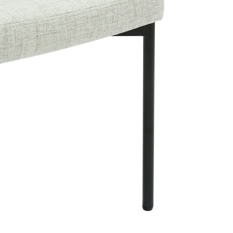 Gray Upholstered Faux Leather Side Chair with Metal Frame