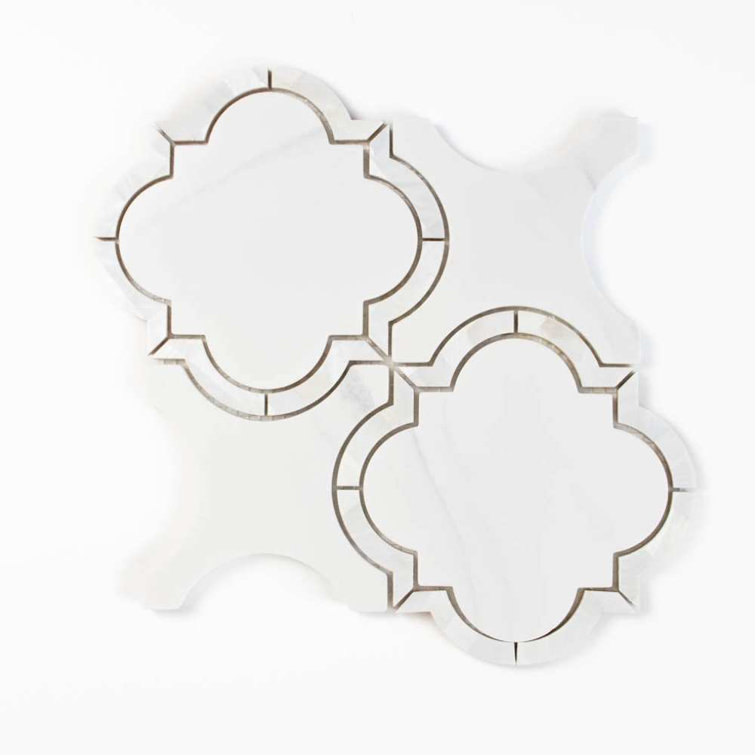 Delphi Pearl 12" x 12" Statuario Glass Mosaic Wall Tile