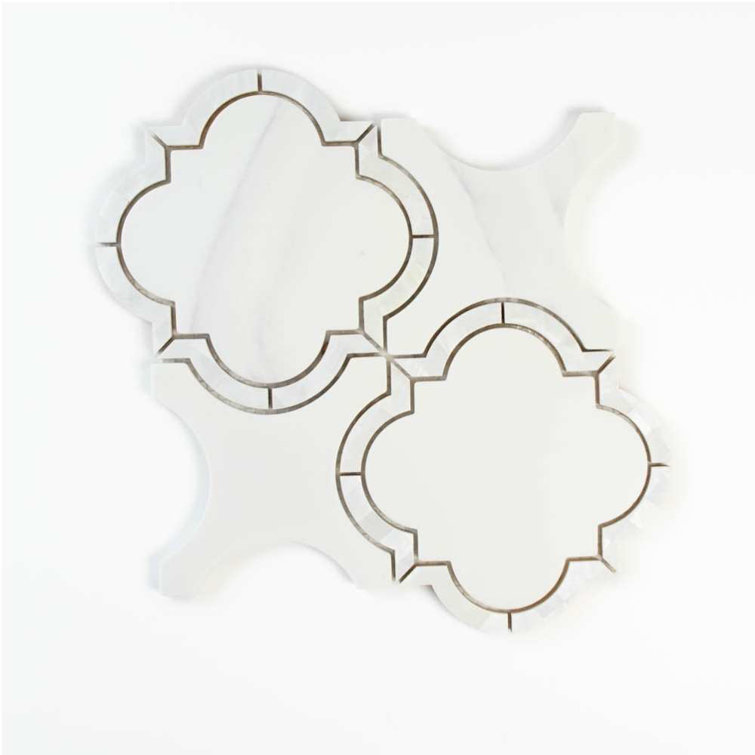 Delphi Pearl 12" x 12" Statuario Glass Mosaic Wall Tile
