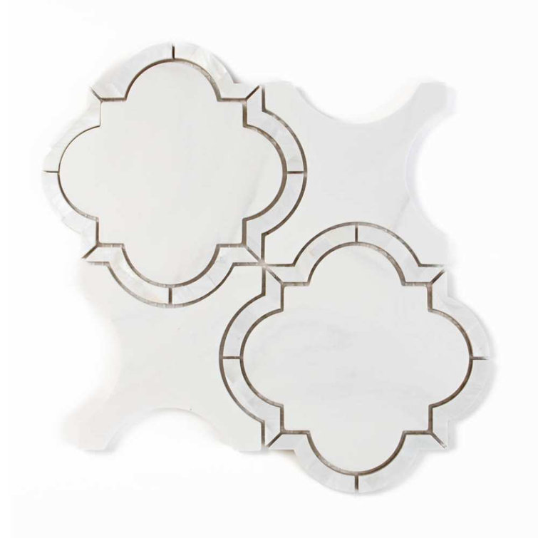 Delphi Pearl 12" x 12" Statuario Glass Mosaic Wall Tile