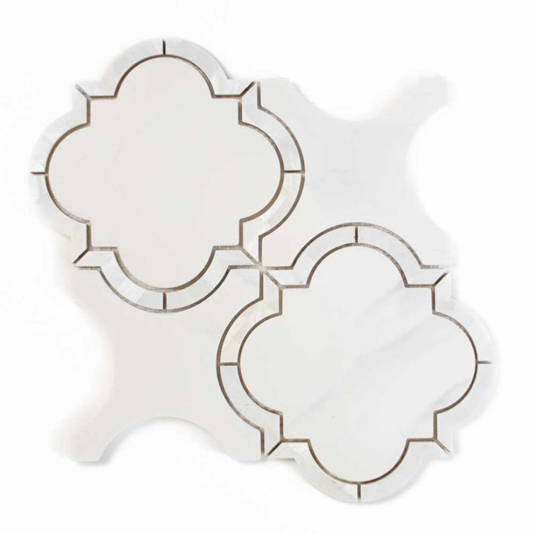 Delphi Pearl 12" x 12" Statuario Glass Mosaic Wall Tile