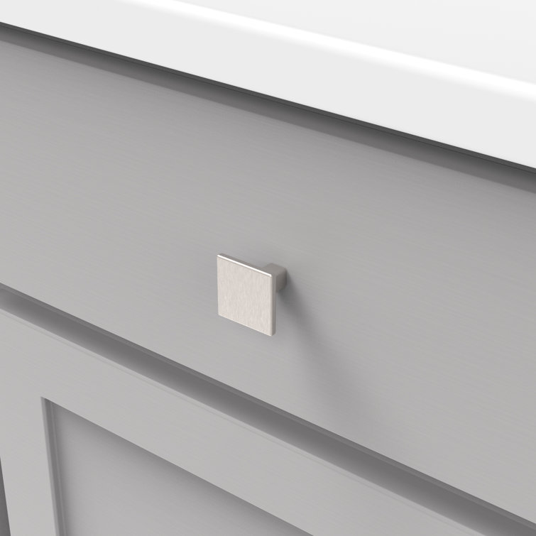 Modern Stainless Steel Square Cabinet Knobs 10-Pack