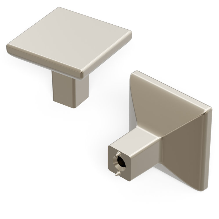 Polished Nickel Square Cabinet Knob 10-Pack