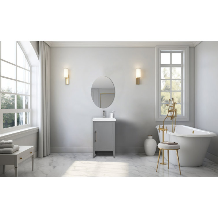 20'' Cashmere Gray Single Bathroom Vanity with Ceramic Top
