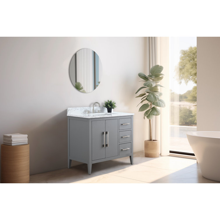 Cashmere Gray 36" Single Sink Bathroom Vanity with Marble Top