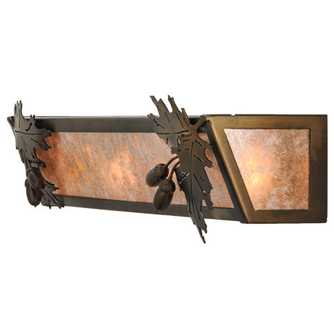 Rustic Lodge Oak Leaf & Acorn 24" Bronze Vanity Light