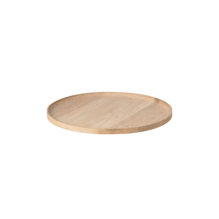 Natural Oak Round Serving Tray, 9.9"