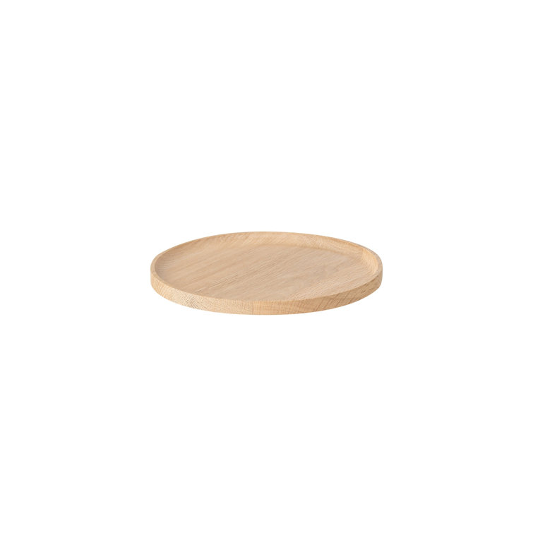 Natural Oak Round Serving Tray, 9.9"