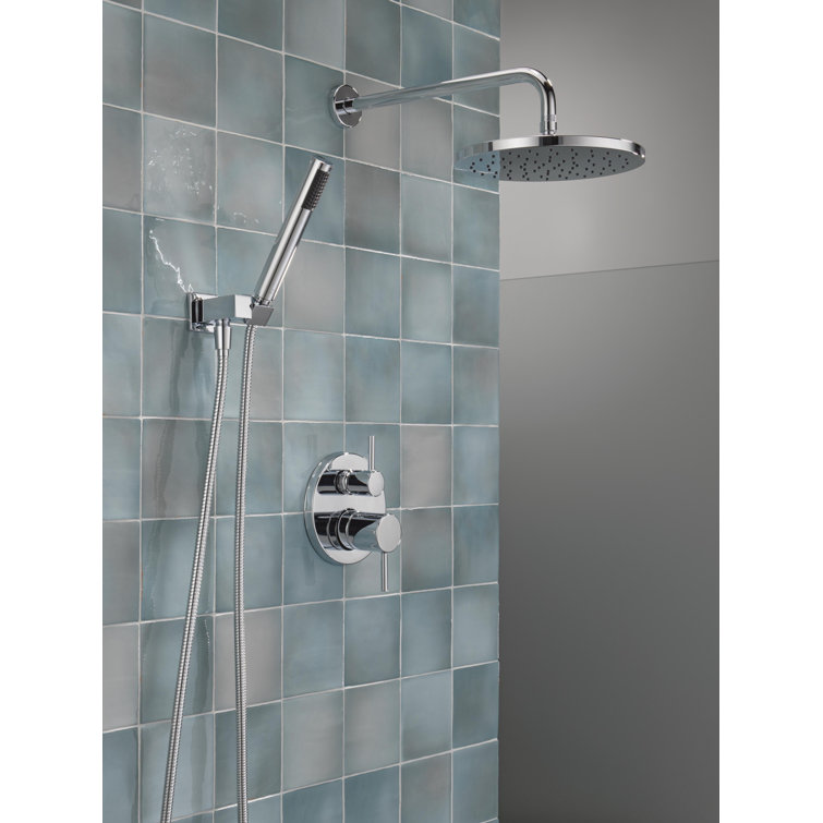 Chrome Multi-Head Rain Shower System with Handheld Spray