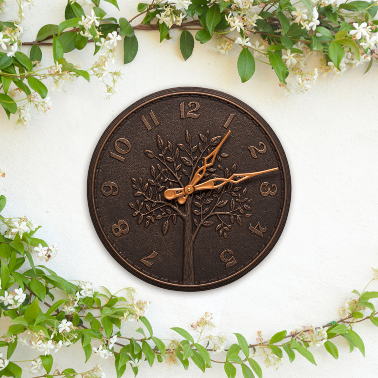 Copper Verdigris Aluminum Tree of Life 16" Wall Clock