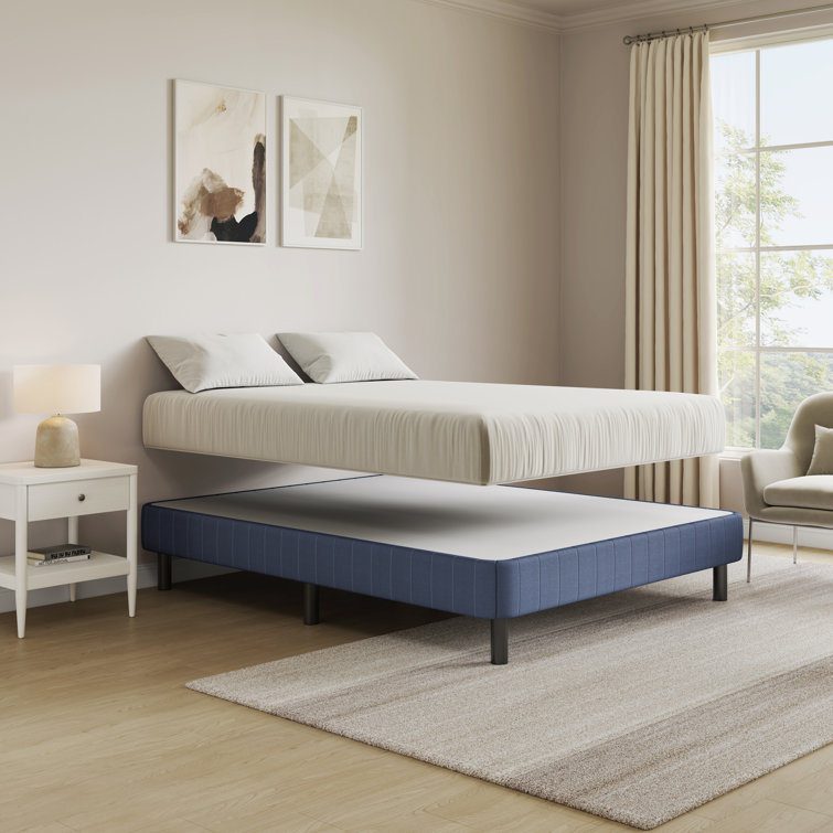 Cal King Upholstered Metal Platform Bed Frame