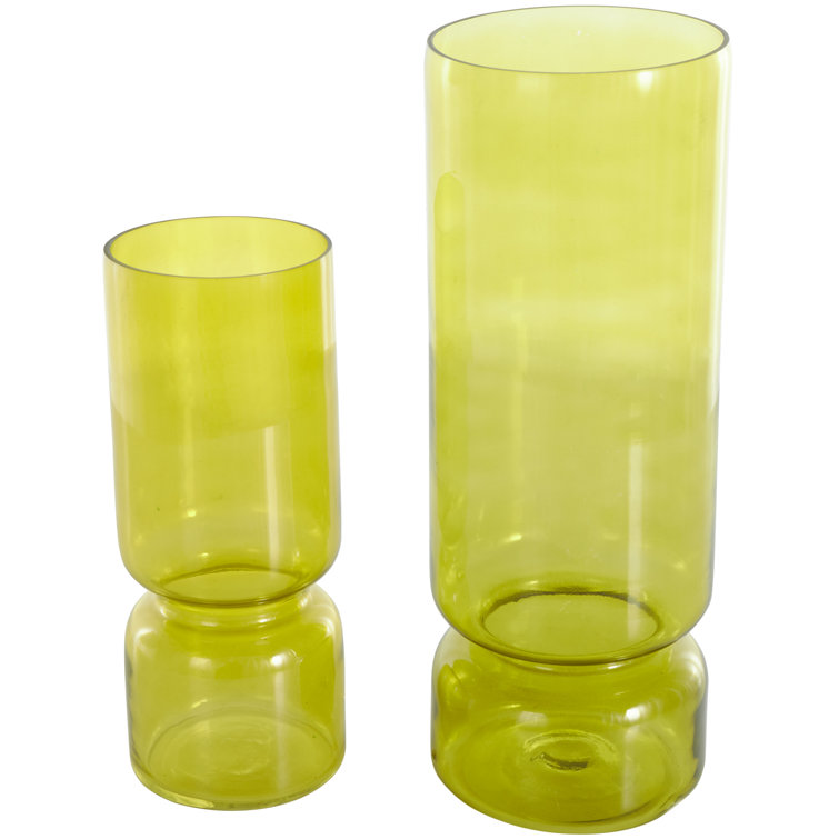 Nerissa Green Glass Round Table Vase Set