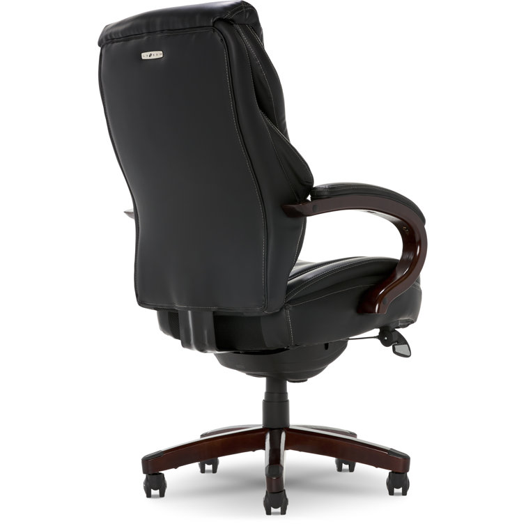 Ergonomic High-Back Black Leather Executive Swivel Chair with AIR Lumbar Support