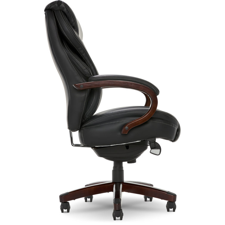 Ergonomic High-Back Black Leather Executive Swivel Chair with AIR Lumbar Support