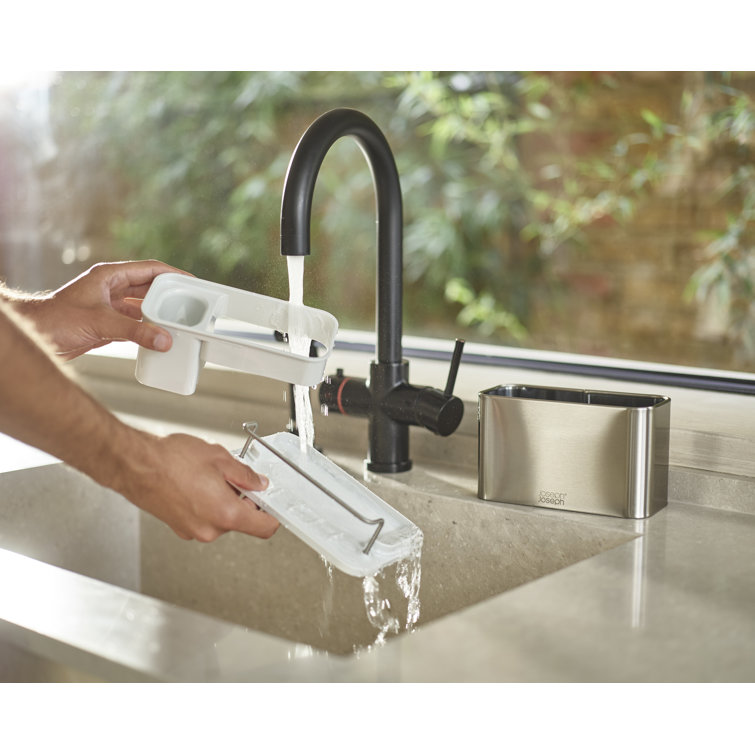 Brushed Stainless Steel Rectangular Sink Tidy