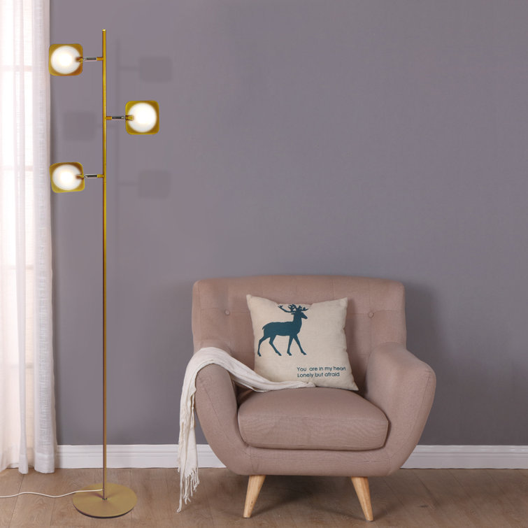 Antique Brass Energy Star 60" Adjustable 3-Head LED Floor Lamp
