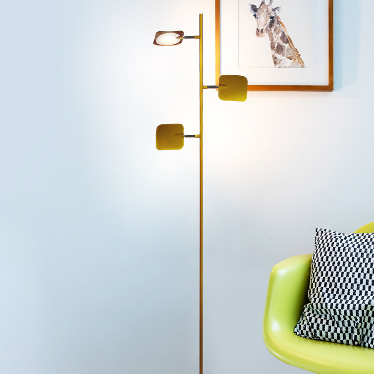 Antique Brass Energy Star 60" Adjustable 3-Head LED Floor Lamp
