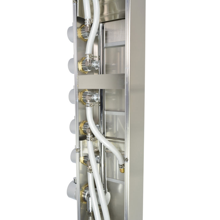 65'' Stainless Steel Shower Panel with Rainfall and Handheld Showerheads