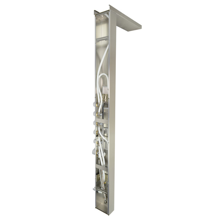 65'' Stainless Steel Shower Panel with Rainfall and Handheld Showerheads
