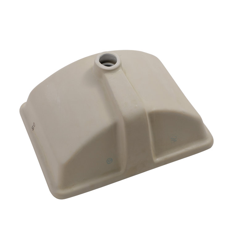 18" White Ceramic Rectangular Undermount Bathroom Sink