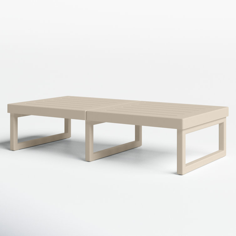 Lane 51'' Taupe Plastic Acrylic Outdoor Coffee Table