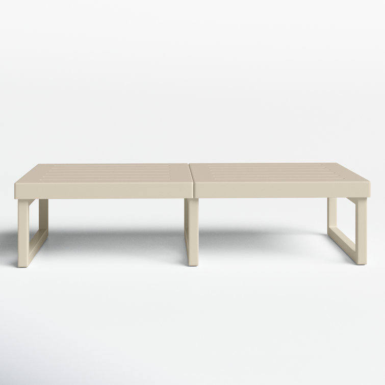 Lane 51'' Taupe Plastic Acrylic Outdoor Coffee Table