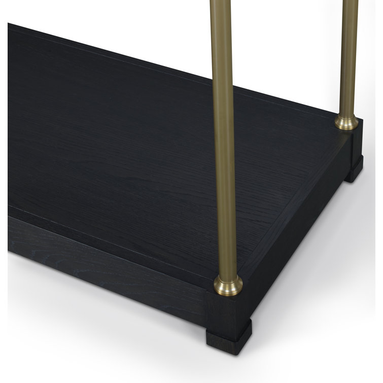 Mocha Oak Single Drawer Nightstand with Antique Brass Accents