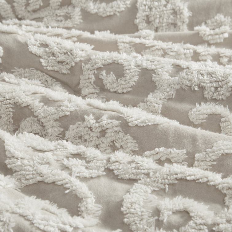 Suzanna Taupe Cotton Embroidered King Duvet Set
