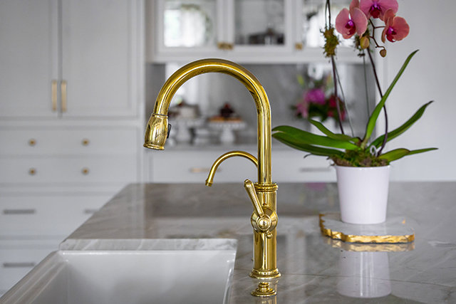 Polished Nickel Single Handle Kitchen Faucet with Pull-out Spray