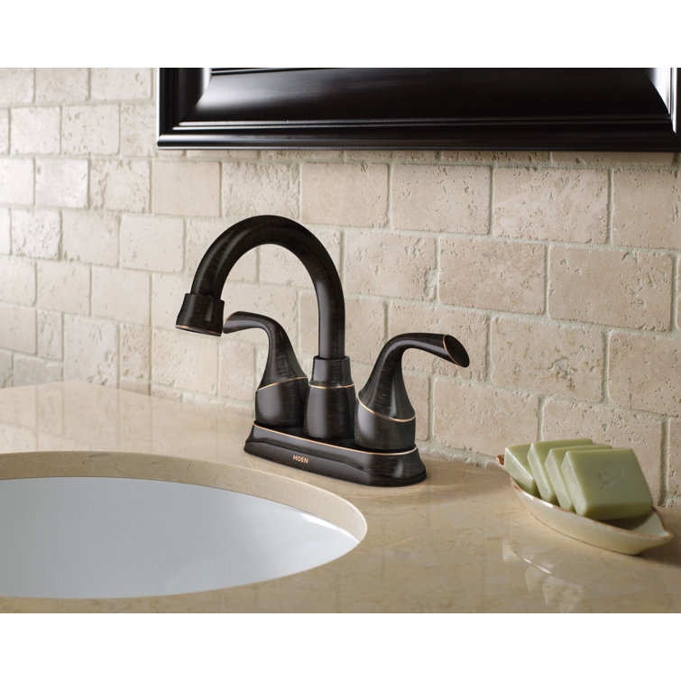 Mediterranean Bronze Two-Handle Centerset Bathroom Faucet