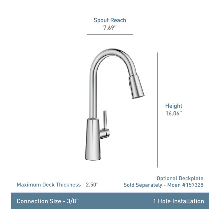 Riley Chrome Pulldown Kitchen Faucet with Spray Technology