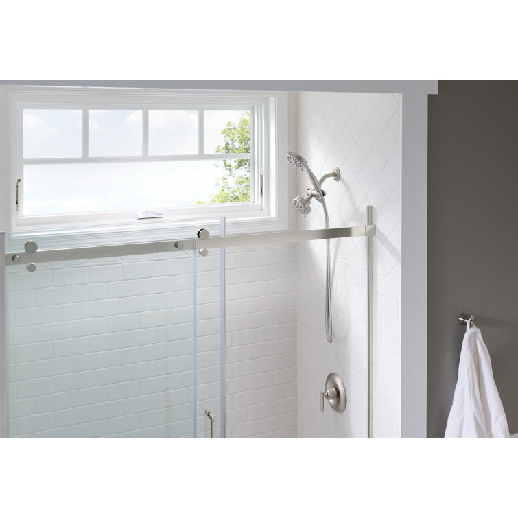 Brushed Nickel Multi-Head Handheld Shower with Pulse Jet