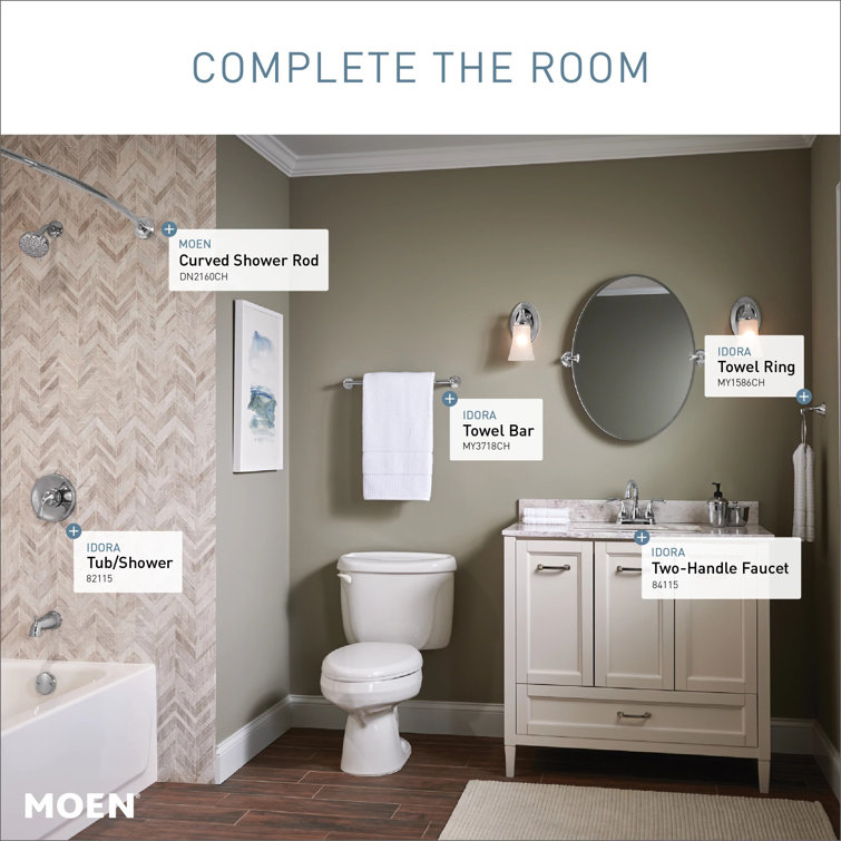 Idora Chrome Wall Mounted Tub and Shower Set