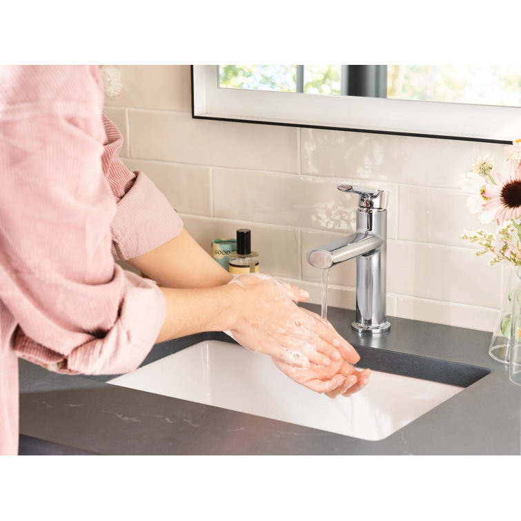 Meena Chrome Single-Handle Bathroom Faucet with Deckplate