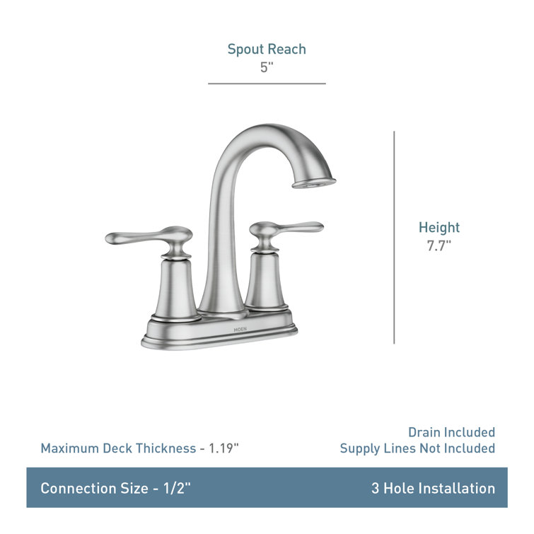 Ellicott Spot Resist Brushed Nickel 2-Handle Bathroom Faucet