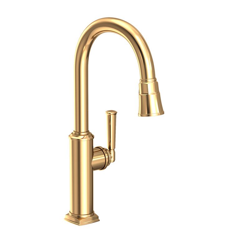 Polished Brass Single Handle Pull Down Kitchen Faucet