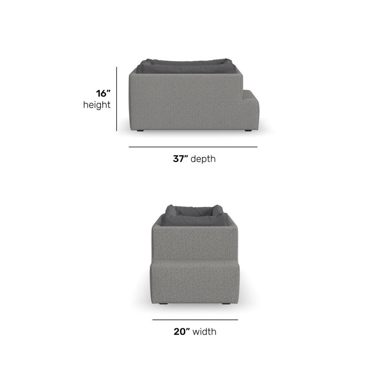 Gray Polyester Blend Pet Bed Hub with Storage