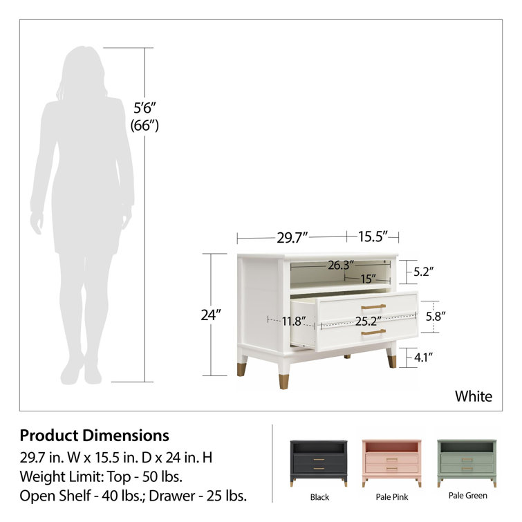 Westerleigh 1-Drawer Wide Nightstand